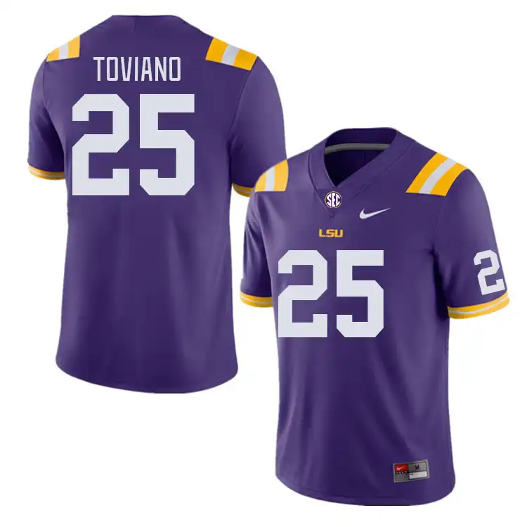 Men's LSU Tigers Javien Toviano #25 Purple NCAA Football Jersey